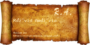 Rövid Amázia névjegykártya